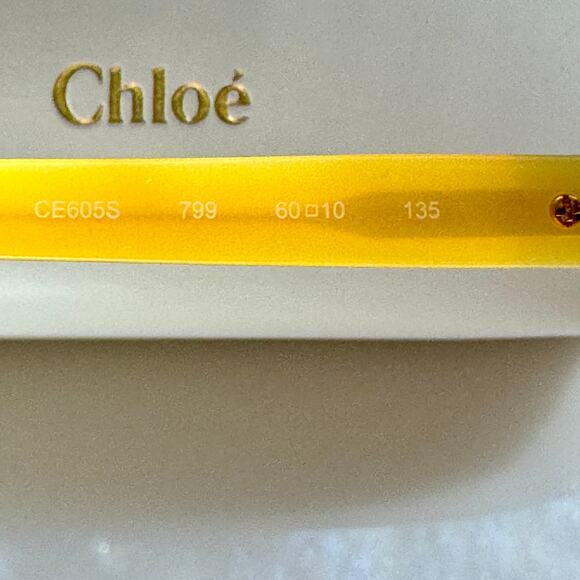 Chloé CE605S 799 Sunglasses|Oversized Round Yellow Brown Gradient Italy NWOT - Picture 9 of 13
